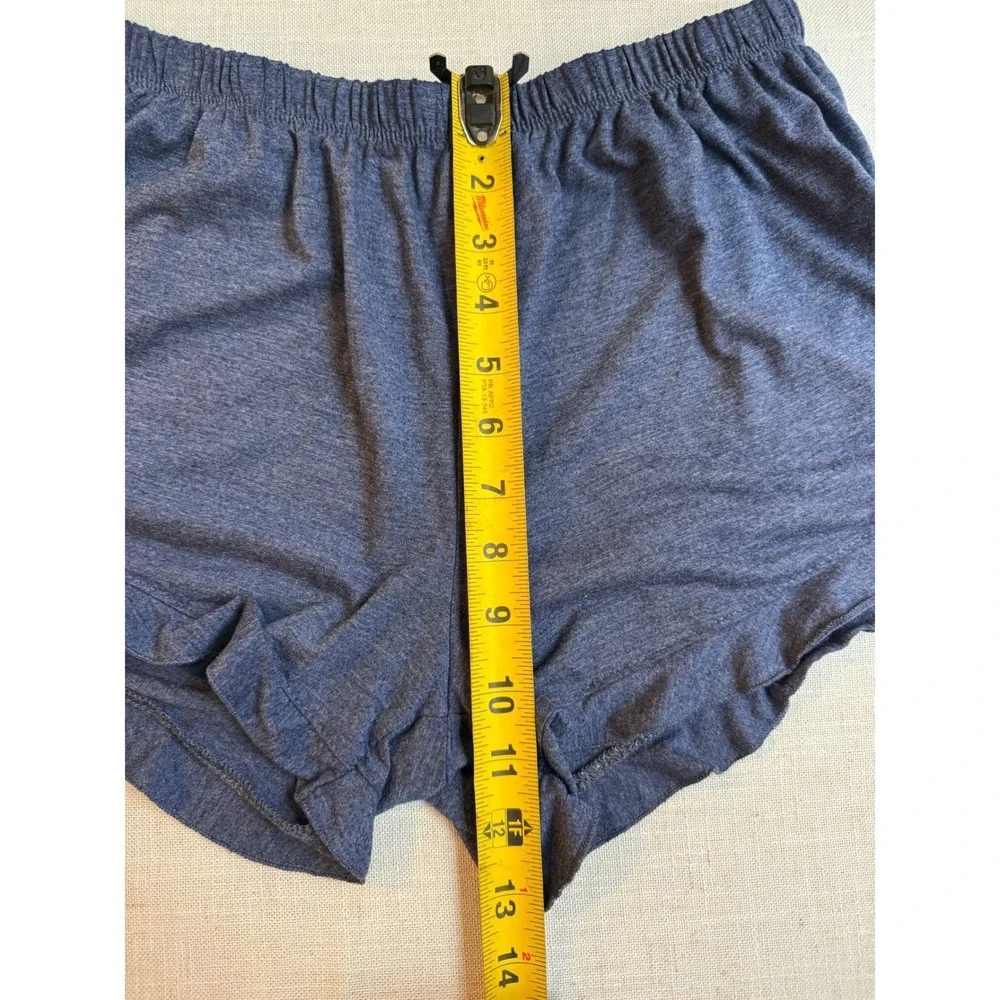 Beyond Soul Women's Blue Heathered Lounge Shorts Ruffle Trim Size S